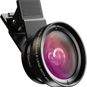 2 in 1 Phone Camera Lens Kit for iPhone and Android, 12.5X Macro Lens and 0.45X Wide Angle Lens Phone Lens Attachment with Travel Bag