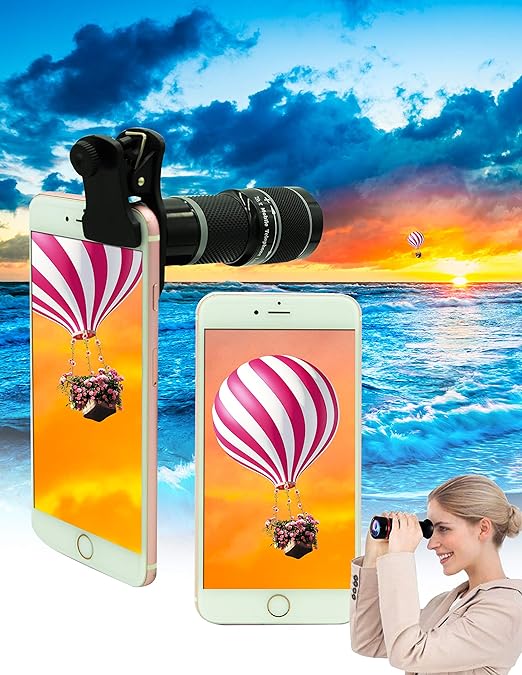 Cell Phone Camera Lens Kit,11 in 1 Universal 20x Telephoto Lens,0.63Wide Angle+15X Macro+198°Fisheye+2X Telephoto+Kaleidoscope+CPL/Starlight/Eyemask/Tripod,for Most iPhone Smartphone (Black) - Image 3
